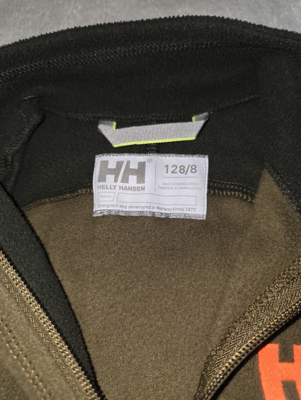 Helly Hansen Kids' Daybreaker 2.0 Fleece Jacket in olive green with black Size 8 - Picture 6 of 6